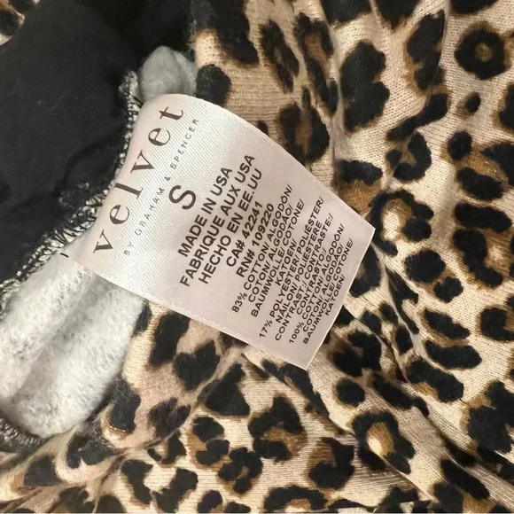 VELVET GRAHAM & SPENCER NEW Bristol Leopard Print Joggers Fleece Sweatpants S - Picture 5 of 10